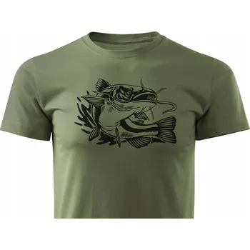 Pánské tričko Tričko ForestMax Rybářské tričko FORESTMAX s potiskem ryby krátký rukáv vel. M