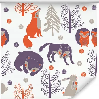 Fototapeta Tapeta pro děti - lesní zvířata /90758813