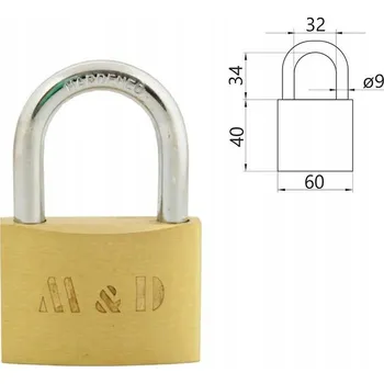 Visací zámek Mosazná visací zámek zacvakávací 60mm