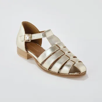 Dámské sandále Kožené zlaté sandály zlatá 40