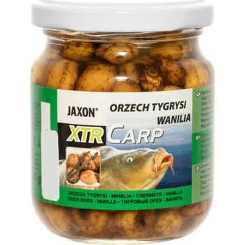 Návnadová surovina TYGŘÍ OŘECH V NÁLEVU VANILKA JAXON 125G VELKÝ