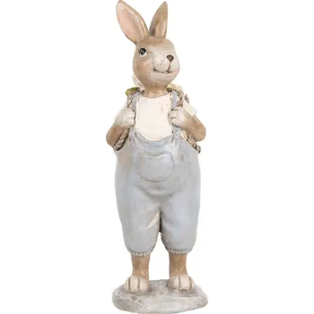 Dekorace králičí chlapec v laclíkách a s nůší - 6*6*17 cm