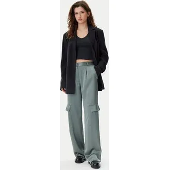 HUGO Kalhoty z materiálu Hanira-1 50530080 Zelená Relaxed Fit 34