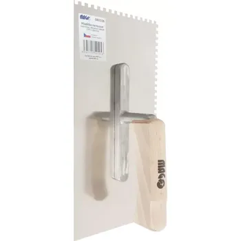 Zednické hladítko Hladítko nerezové Magg 080106 - 270x130mm, zub 4mm, dřevěná rukojeť, 0.29kg