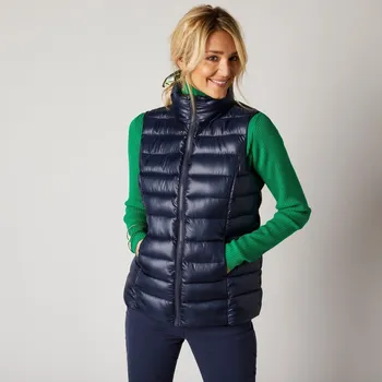 Dámská vesta Nepromokavá prošívaná vesta na zip námořnická modrá 38