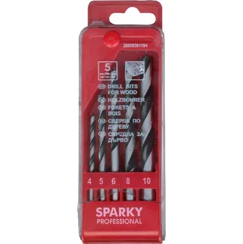 Vrták Sada vrtáků do dřeva SPARKY 5 ks průměry 4, 5, 6, 8, 10 mm