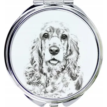 Kosmetické zrcátko Americký kokršpaněl - kapesní zrcátko s motivem psa, s možností personalizace
