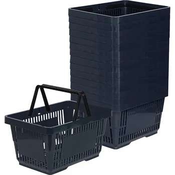 Nákupní košík 15x nákupní košík se 2 uchy, nákupní košík Tmavě šedý