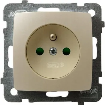 Elektrická zásuvka OSPEL KARO GP-1SZP/m/42 Zásuvka jednoduchá s uzemněním a dětskými pojistkami