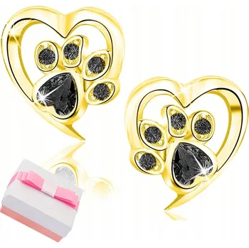 Náušnice ZLATÉ NÁUŠNICE 925 PRO DÍVKU tlapky STŘÍBRO