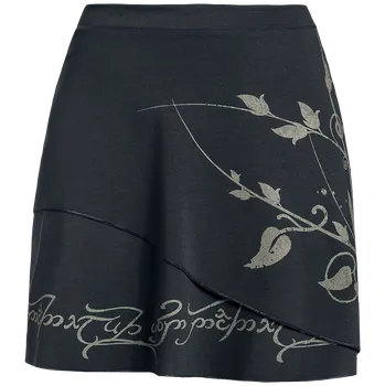 Dámská sukně Krátká sukně z Pán prstenů - Elven Leaves - Ženy - černá