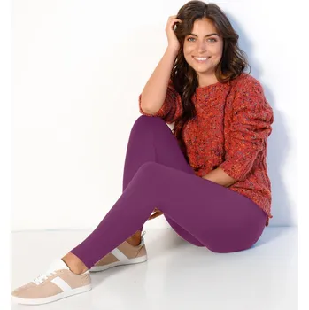 Dámské legíny Moltonové hřejivé legíny s vysokým pasem švestková 52