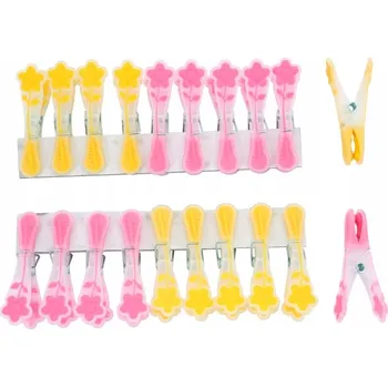 Kolíček na prádlo Kolíčky podgumované sponky na prádlo 20kusů, KVĚT, ozdobné, silné