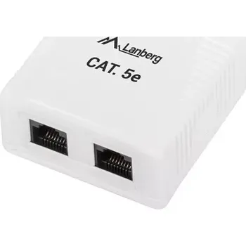 Elektrická zásuvka Nástěnná síťová zásuvka 2x RJ45 Kat.5E bílá