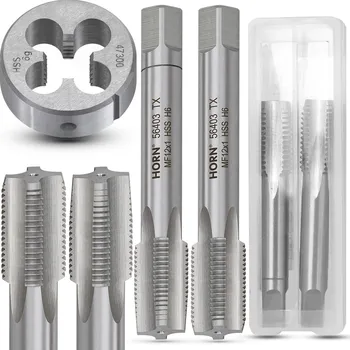 Závitořezný nástroj Závitníky M12 Ruční 2ks M12x1 + Závitová očka Sada