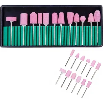 12x Fréza na nehty, kamenná, na kůžičku, hybridy, gely, akryl, SADA 12v1