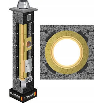 Komín Keramický komín, komínový systém K fi 160 14 m, rozměr 36x36 cm, izolovaný a zateplený