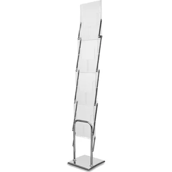 MH Technic s.r.o. Columbia skládací stojan na brožury A4, stříbrný, včetně tašky