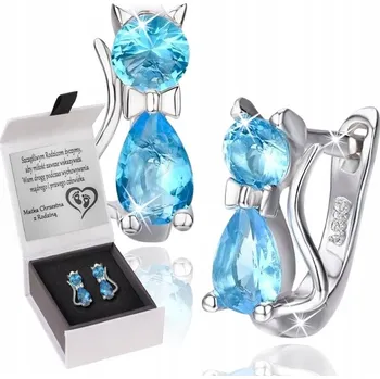 Náušnice STŘÍBRNÉ NÁUŠNICE 925 PRO DÍVKU KOČIČKY GRAVÍROVÁNÍ