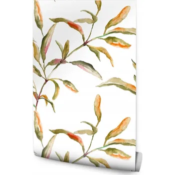 Tapeta Tapeta klasické listy rostlin, akvarel, do obýváku
