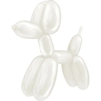 Balónek PartyPal Modelovací balónky bílé - perleťové 150 cm, 5cm - 50 kusů