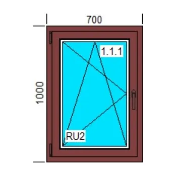 Okno Plastové okno Aluplast 700x1000 mm otevíravě-sklopné, zlatý dub