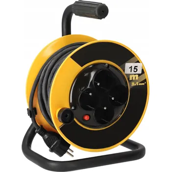 Napájecí kabel PRODLUŽOVACÍ KABEL 15 M NA BUBNU STAVEBNÍ NAVIJÁK KABELU SE ZEMNĚNÍM 3x1