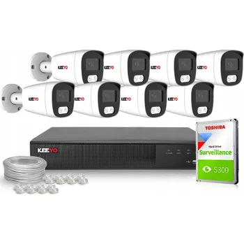 Bezpečnostní kamera Sada pro PoE IP monitoring KEEYO 8x LV-V-IP5M25TF-B 2K+ s detekcí postav