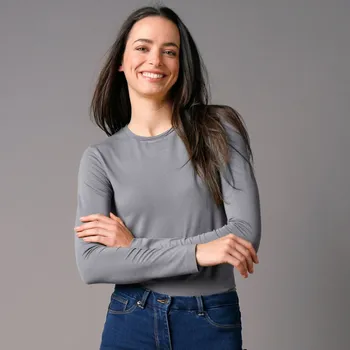 Strečové tričko s kulatým výstřihem šedá 56