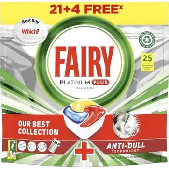 Přípravek do myčky Fairy Platinum PLUS kapsle do myčky nádobí Complete Lemon 25 kusů