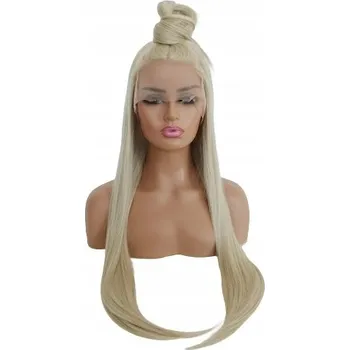 Paruka Paruka LACE FRONT platinová platinový Blond 40/55/80cm 2 čepice