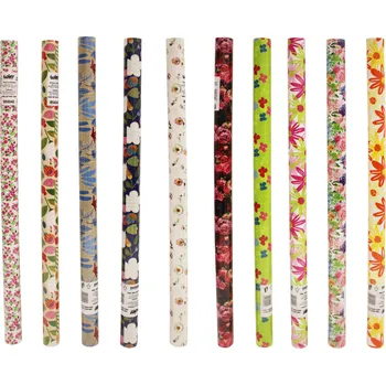 Balící papír PNP Plast Balící papír 0,7x2 m Květiny