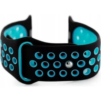 Řemínek na hodinky Řemínek pro Apple Watch U24 - černý/tyrkysový - 42/44mm