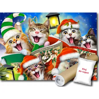 Fototapeta Vliesová fototapeta 254x184 Legrační kočky v zimě - Selfie + lepidlo