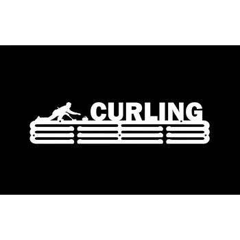 Věšák CURLING #4 BÍLÝ Věšák na medaile 60cm Kovový
