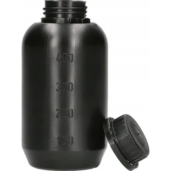 Láhev HDPE láhev 500 ml kulatá černá s uzávěrem s plombou