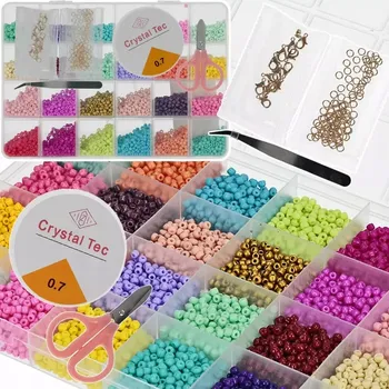 Dětské navlékací korálky SADA KORÁLKŮ PRO VÝROBU NÁRAMKŮ, KORÁLKY K NAVLÉKÁNÍ