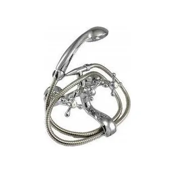 Vodovodní baterie Dvoukohoutková nástěnná vanová baterie ZXC 4500 stříbrná