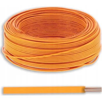elektrický kabel LANKO 0,5 mm2 LgY 0,5 mm JEDNOŽILOVÝ KABEL 1x0,5 mm2 ORANŽOVÝ KABEL 10 mb
