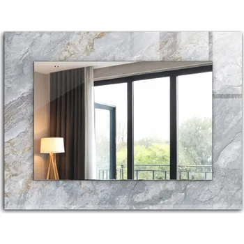 Zrcadlo Krásné moderní zrcadlo s ozdobným rámem dekor loft 80x60 Mramor šedé žilky