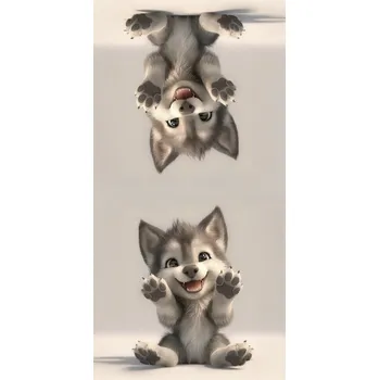 Panel- Velur na polštářek - Veselé vlče 100x50