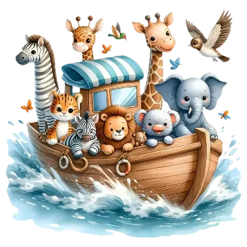 Nažehlovací obrázek - Archa se zvířátky (dva rozměry), Velikost: Malý