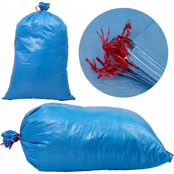 Obraz PEVNÉ SÁČKY SÁČEK na uhlí Suť Obiloviny 30 KG se ZÁTAHEM Modré