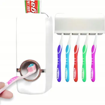 Držák na kartáček Vytlačovač pasty, DÁVKOVAČ zubní pasty, držák na kartáčky - 1 ks