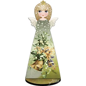 Vánoční dekorace Dřevěný stojací anděl, Vánoční zvonění