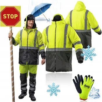 pracovní bunda Zimní pracovní bunda Hoegert Technik, voděodolná, zateplená, reflexní, žlutá, velikost S