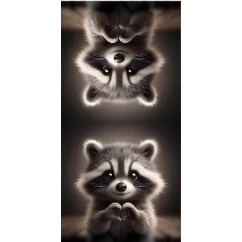 Panel- Velur na polštářek - Mýval se srdíčkem 100x50