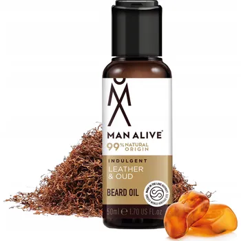 Péče o vousy MAN ALIVE Leather Oud olej na vousy 50ml