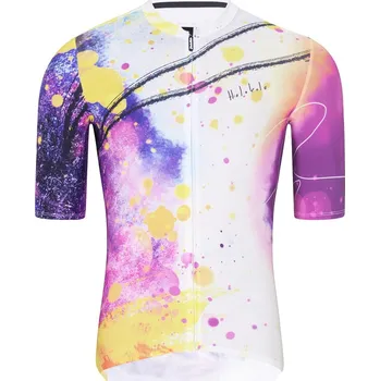 cyklistický dres HOLOKOLO Cyklistický dres s krátkým rukávem - SPLASH - šedá/fialová XL