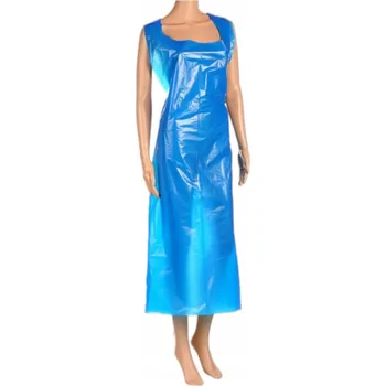 Kuchyňská zástěra Fóliová zástěra přední skládaná 40mic. 90x140 modrá 50 ks